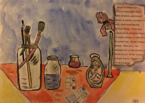 "Muse of Creativity,"  a painting, poem, and prayer by my mom