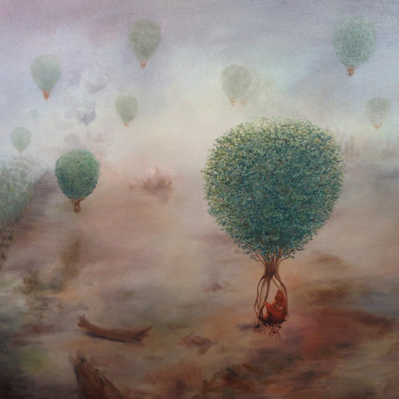 Trees Uprooted as Hot Air Balloons Print